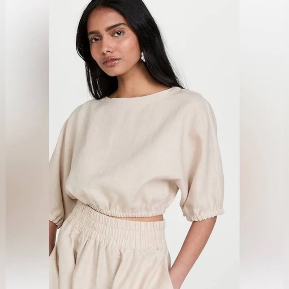 Suzie Kondi safari linen top in natural color
